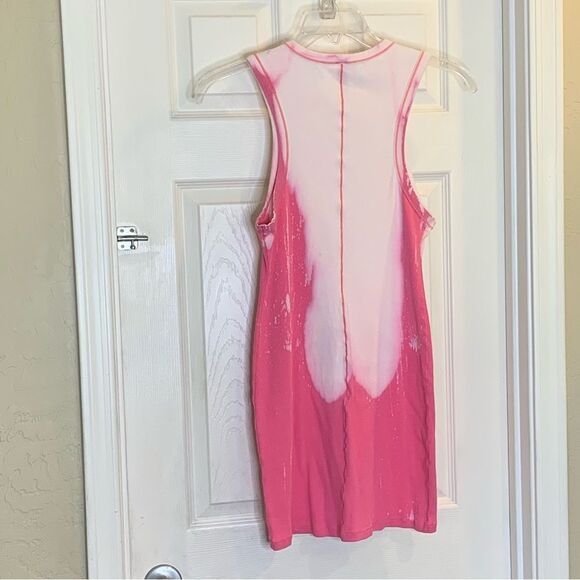 Skims Cotton Rib Tank Mini Dress in Sugar Pink Ombré Size 2X - Picture 4 of 9